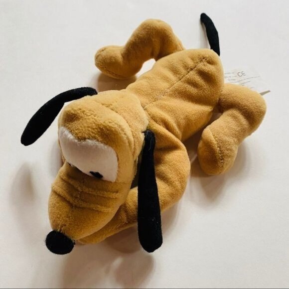 Vintage Disney Pluto Plush Stuffed Animal Small Laying Down Puppy Pluto Toy - Picture 2 of 9